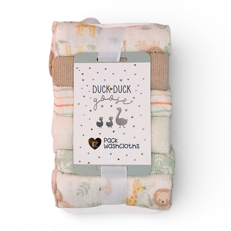 دستمال حوله ای دست و صورت نوزاد 12 عددی Duck Duck Goose