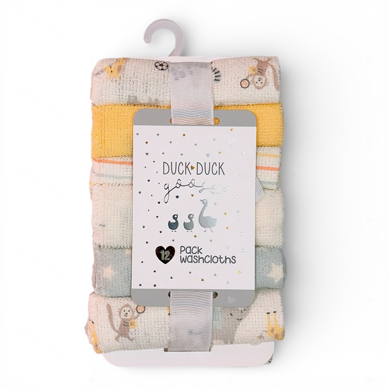 دستمال حوله ای دست و صورت نوزاد 12 عددی Duck Duck Goose
