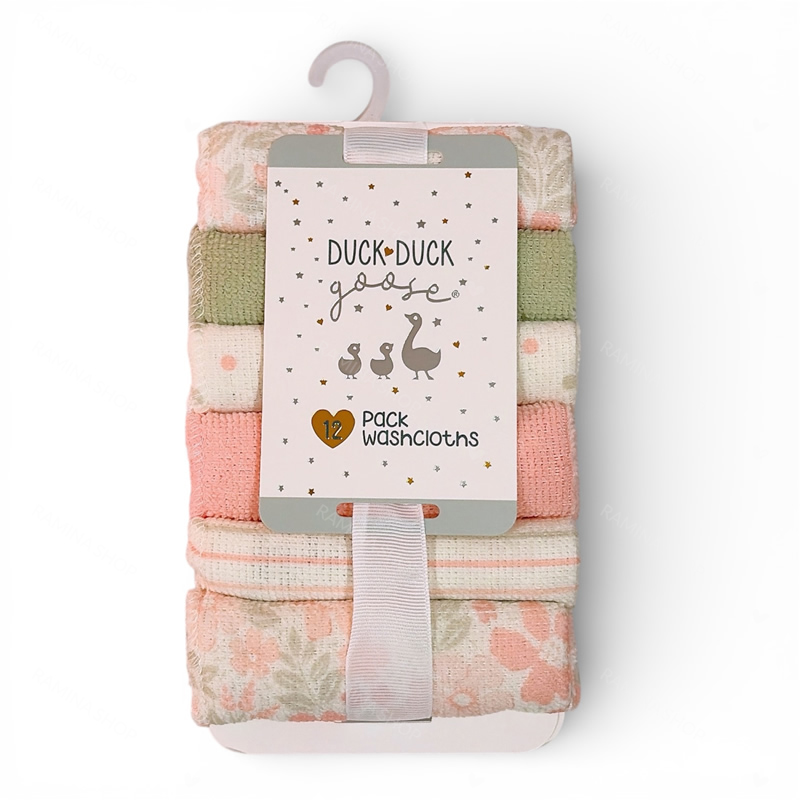 دستمال حوله ای دست و صورت نوزاد 12 عددی Duck Duck Goose