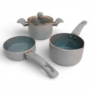 سرویس قابلمه کودک گرانیتی 4 پارچه مدل نیکا طوسی عروس Aroos