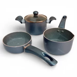 سرویس قابلمه کودک گرانیتی 4 پارچه مدل نیکا آبی فیروزه ای عروس Aroos