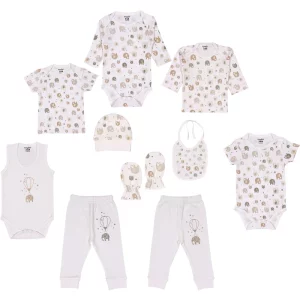 ست لباس نوزاد طرح فیل 10 تکه بیبی فورلایف Baby4life