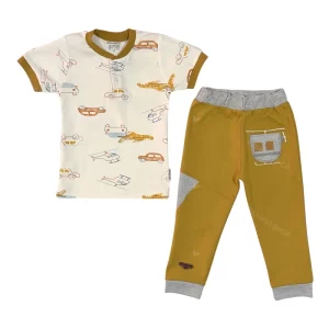 ست تیشرت شلوار پسرانه طرح هلی کوپتر به آوران Behavaran