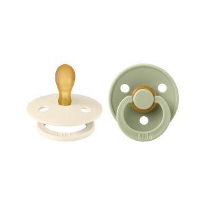 پستانک لاتکس سر بادامی نوزاد 6 تا 18 ماه COLOUR سبز و شیری 2 عددی بیبس Bibs