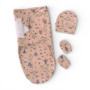 ست قنداق، کلاه و دستکش نوزاد سری لبوبو طرح قطب بیبی فورلایف Baby4life