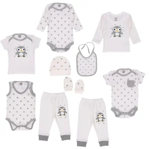 ست لباس نوزاد طرح پنگوئن 10 تکه بیبی فورلایف Baby4life