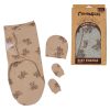 ست قنداق، کلاه و دستکش نوزاد سری لبوبو طرح تدی بیبی فورلایف Baby4life