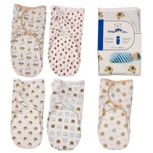 قنداق چسبی نوزاد سفید طرح دار بیبی فورلایف Baby4life