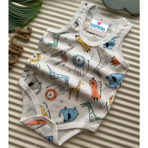 زیردکمه دار رکابی بچه گانه طرح حیوانات رنگی کوالا Koala