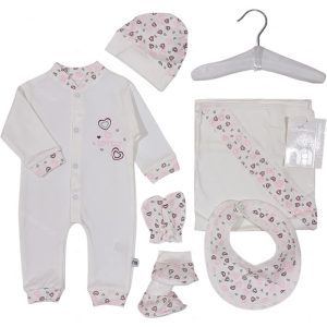 لباس بیمارستانی نوزادی دخترانه 7 تکه طرح قلب مادرکر Mothercare