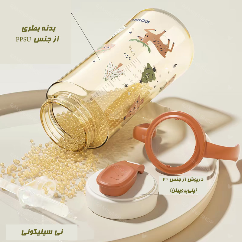لیوان آبخوری نی دار نوزاد 360 میل کد 1071 رووکو Rovco