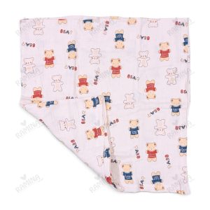 خشک کن دورپیچ چند کاره موسلین طرح خرس بیبی فورلایف Baby4life