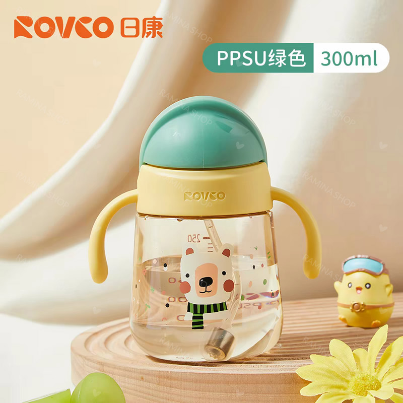 لیوان آبخوری نی دار نوزاد 300 میل کد 1062 رووکو Rovco