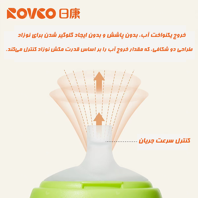 لیوان آبخوری نوزاد 300 میل نی دار کد 1074 رووکو Rovco