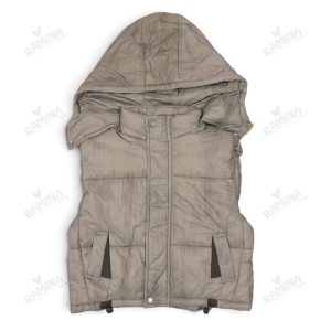 پافر کلاه دار بچه گانه رنگ طوسی Gajiu