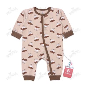 سرهمی نخی مچ دار نوزاد پسر طرح پاپی کد 026 هوم ست Homeset