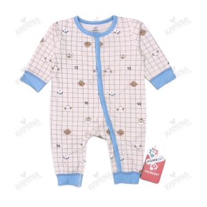 سرهمی نخی مچ دار نوزاد پسر طرح چهارخانه کد 008 هوم ست Homeset