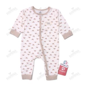 سرهمی نخی مچدار نوزاد دختر طرح قلب کرم کد 042 هوم ست Homeset