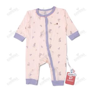 سرهمی مچ دار نخی نوزادی دخترانه طرح گل و خرگوش کد 046 هوم ست Homeset