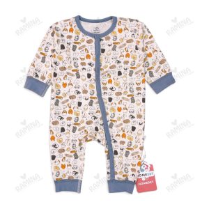 سرهمی نخی بدون جوراب نوزاد پسر طرح حیوانات رنگی کد 032 هوم ست Homeset