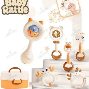 پک جغجغه نوزادی طرح حیوانات 6 عددی Rattle Box