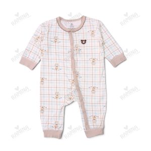 سرهمی مچ دار نخی نوزادی دخترانه طرح چهارخانه کد 012 هوم ست Homeset