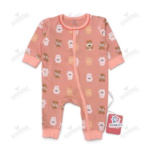 سرهمی نخی بدون جوراب نوزادی دخترانه طرح حیوانات عروسکی کد 053 هوم ست Homeset