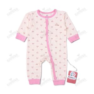 سرهمی نخی مچ دار نوزادی دخترانه طرح گیلاس کد 054 هوم ست Homeset