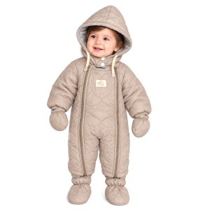 کاپشن سرهمی کلاه دار با دستکش و جوراب رنگ خاکی بیبی بو Baby Boo