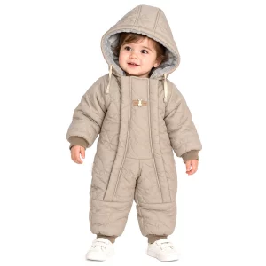 کاپشن سرهمی مچی کلاه دار رنگ کرم بیبی بو Baby Boo
