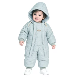 کاپشن سرهمی مچی کلاه دار رنگ طوسی روشن بیبی بو Baby Boo