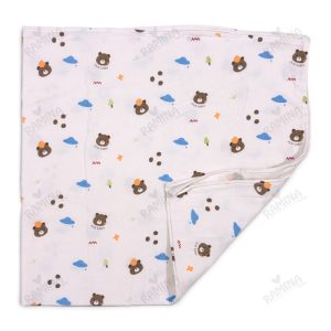 خشک کن دورپیچ نوزاد چند کاره موسلین طرح تدی بیبی فورلایف Baby4life