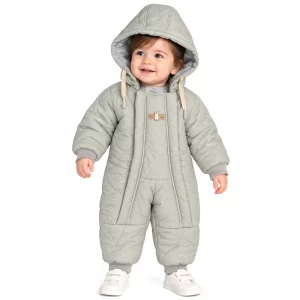 کاپشن سرهمی مچی کلاه دار رنگ سبز بیبی بو Baby Boo