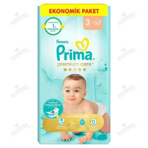 پوشک بچه سایز سه 52 عددی لهستانی پریما پمپرز Prima Pampers