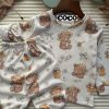 ست بلوز شلوار راحتی دخترانه 1 تا 7 سال طرح تدی هانی کوکو Coco