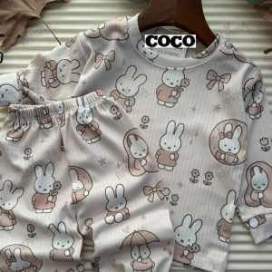 ست بلوز شلوار راحتی دخترانه 1 تا 7 سال طرح میفی خرگوشه کوکو Coco
