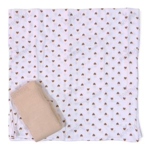 خشک کن دورپیچ چند کاره 2 عددی طرح قلب قهوه ای و کرم بیبی فورلایف Baby4life