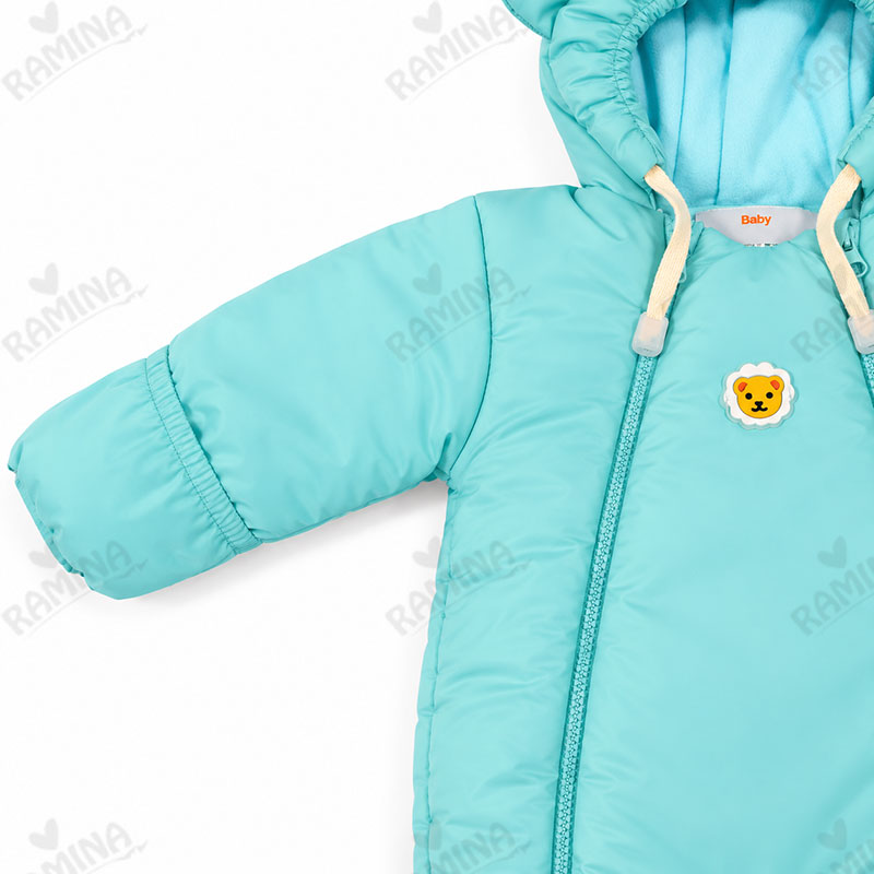 کاپشن سرهمی کلاه دار با جوراب رنگ فیروزه ای پاستلی بیبی بو Baby Boo