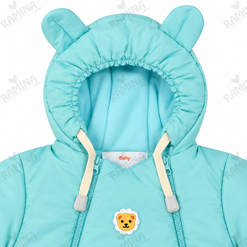 کاپشن سرهمی کلاه دار با جوراب رنگ فیروزه ای پاستلی بیبی بو Baby Boo