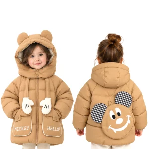 کاپشن کلاه دار بچه گانه ۲ تا ۷ سال طرح Hello Mickey