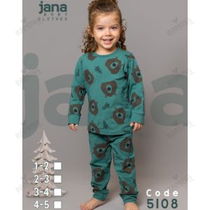 ست بلوز شلوار نخی اسپرت 1 تا 5 سال طرح خرس کد 5108 جانا Jana