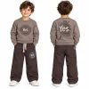 ست بلوز و شلوار 5 تا 8 سال دورس پسرانه کد 2661 طرح Yes رنگ طوسی موکا Pancho