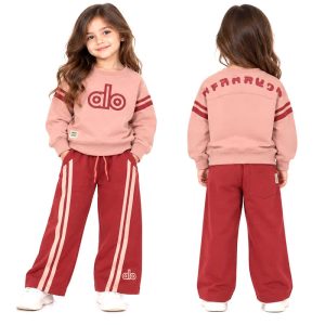 ست بلوز و شلوار دورس دخترانه 5 تا 8 سال کد 2765 طرح alo رنگ گلبهی Pancho