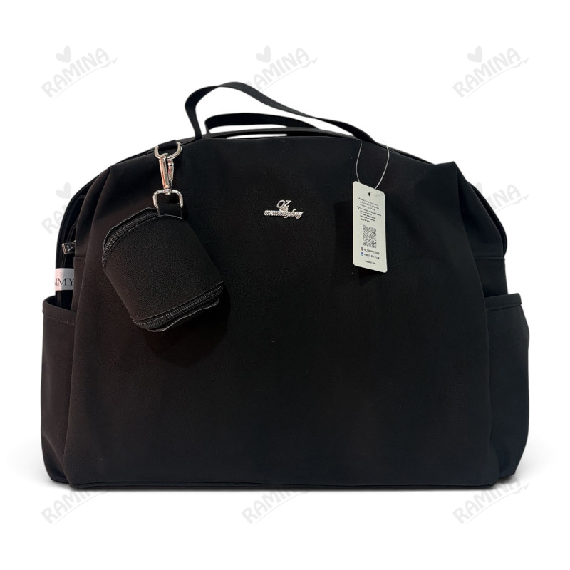 ساک لوازم رو دوشی مادر مدل موکا طرح چرم QZmommybag