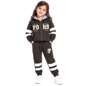 ست سویشرت و شلوار دورس اسپرت 5 تا 8 سال کد 2724 طرح FOR9 رنگ موکا Pancho